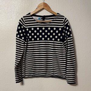 Anthropologie Sparrow Stripe and Dot Sweater Medium
